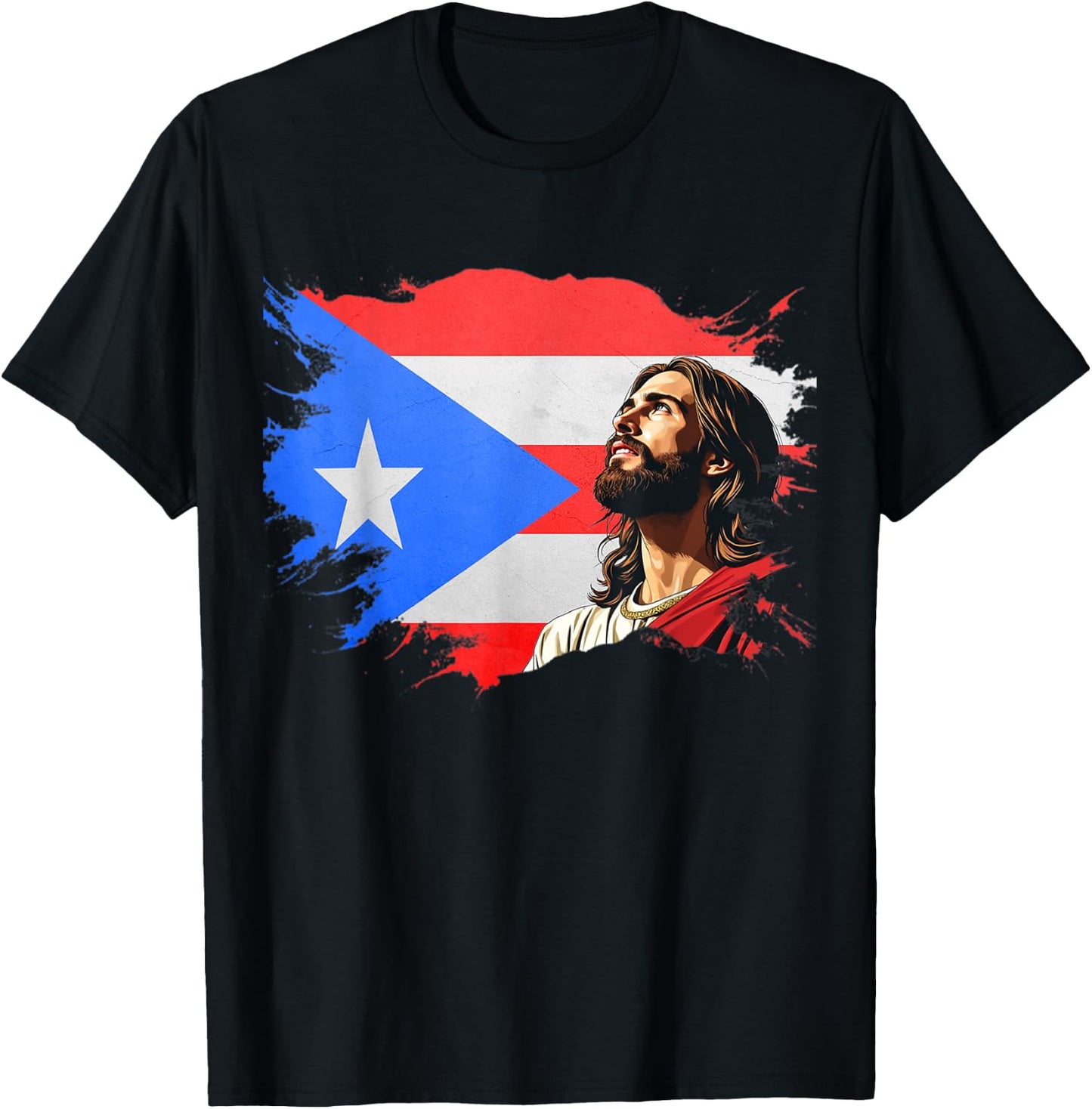 Puerto Rican Heritage Proud Christian T-Shirt - T-Shirt | Black