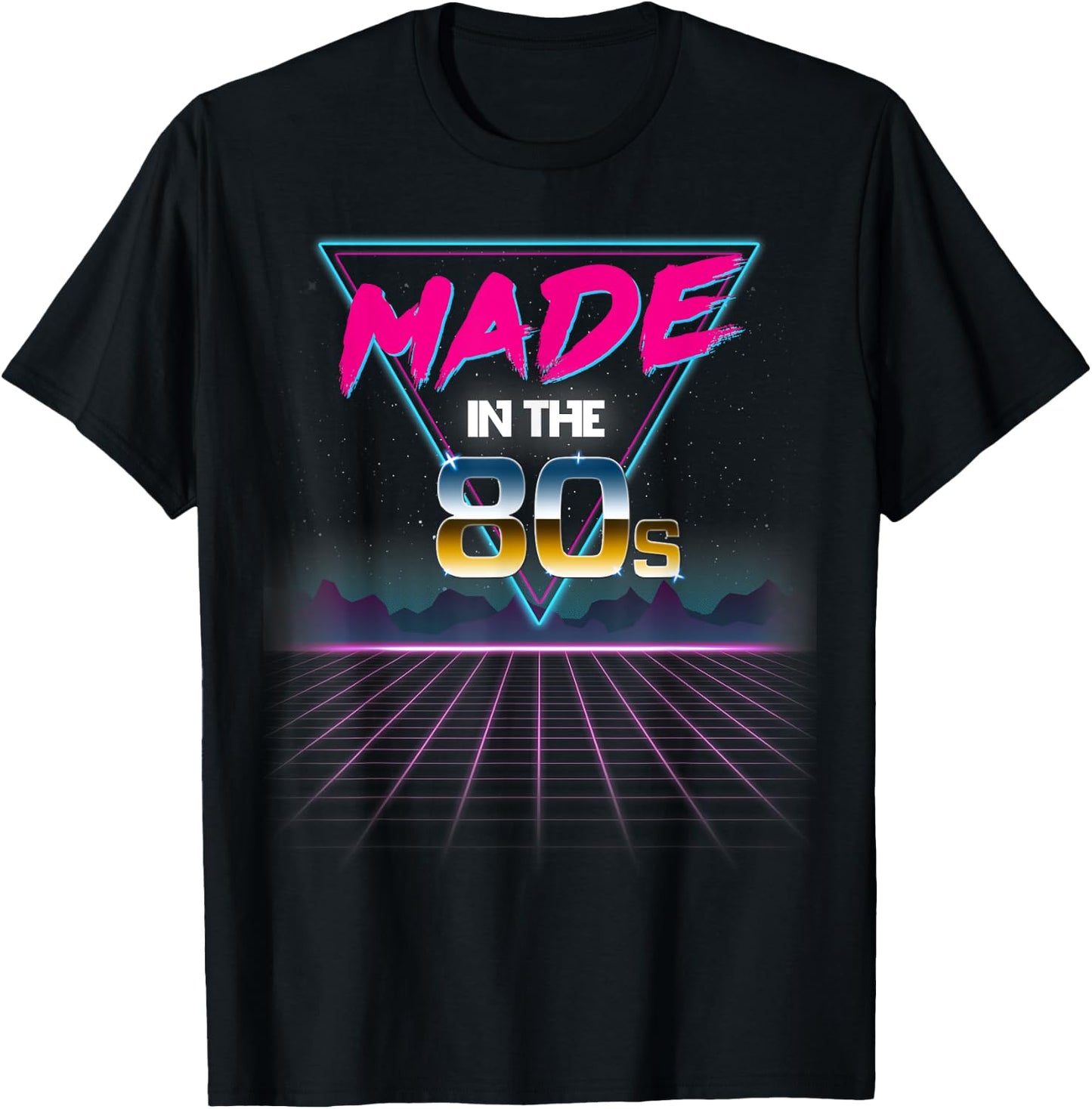 Made In The 80s Retro 80's Grid T-Shirt - T-Shirt | Black