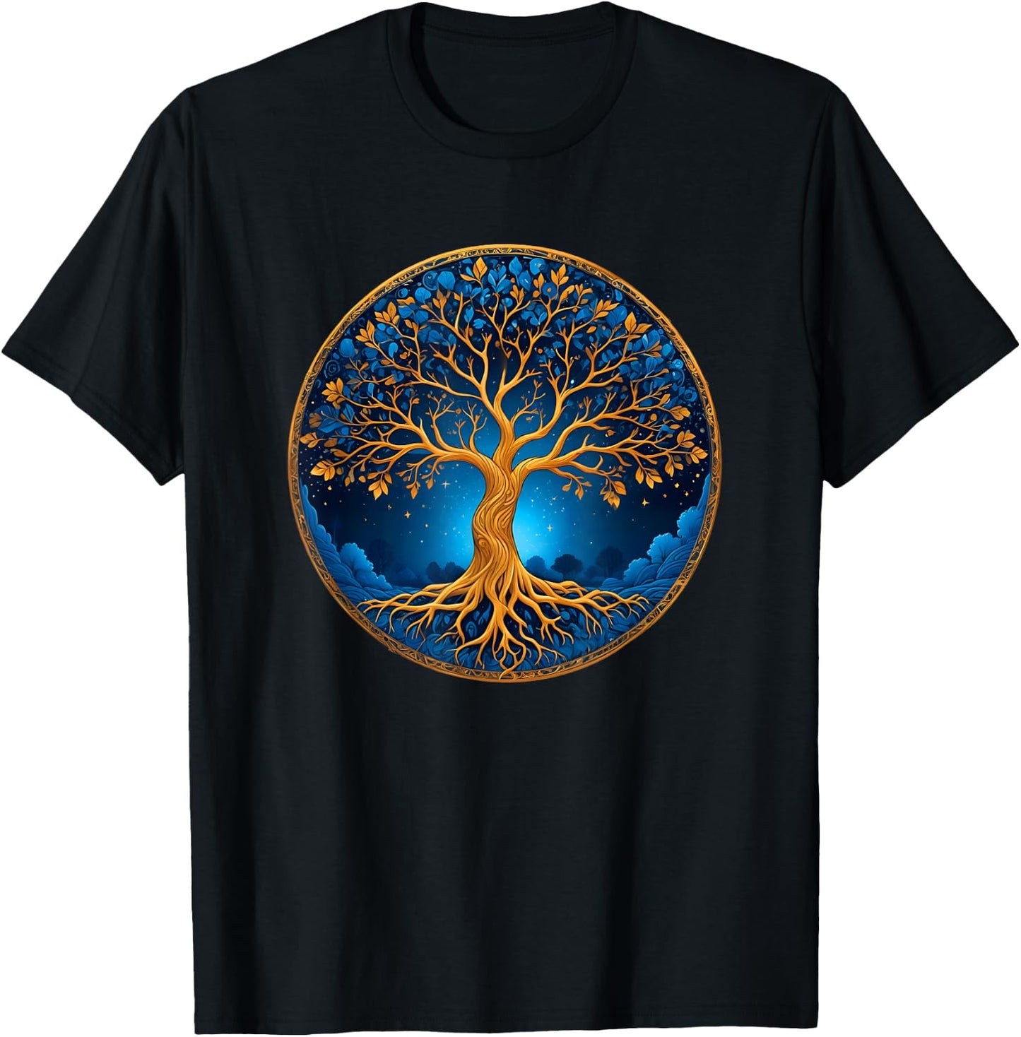 Nordic Celtic Tree of Life Yin Yang Tree of Life , black T-Shirt - T-Shirt | Black