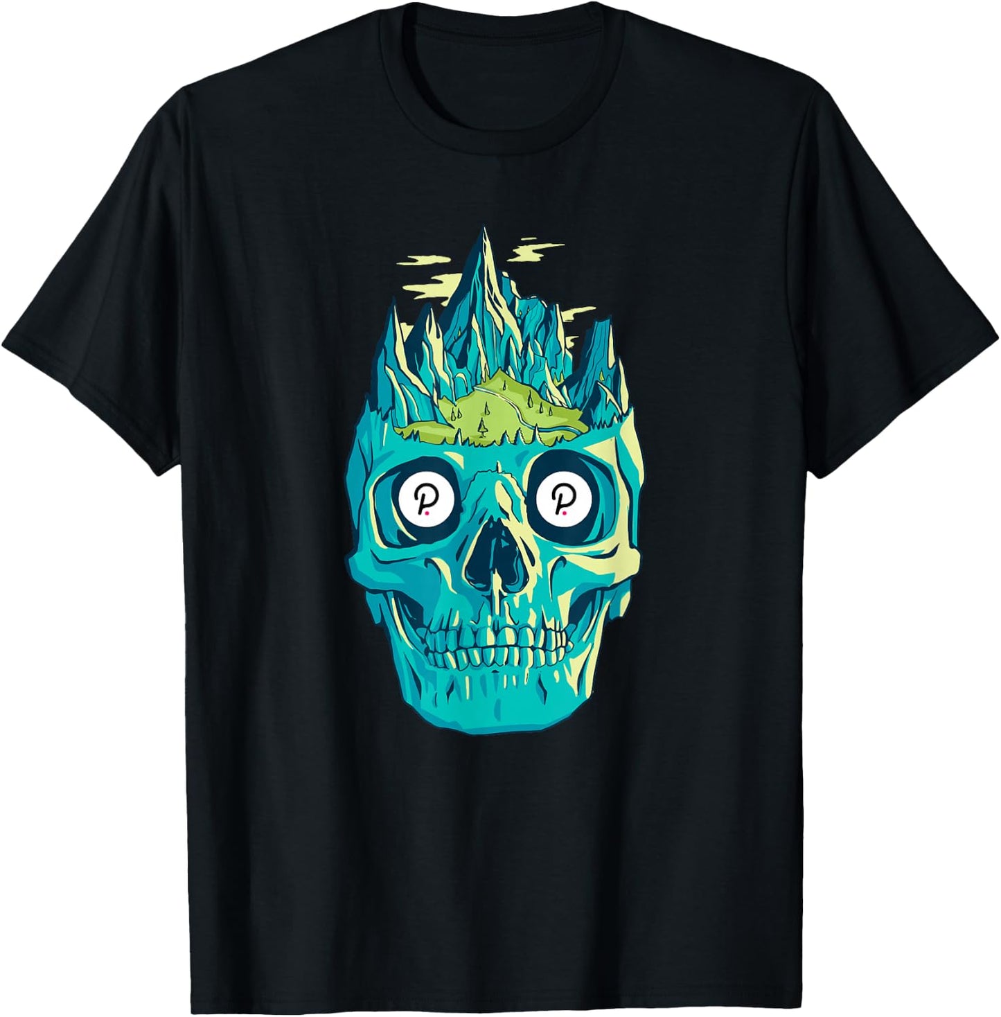 Polkadot Skull Art Crypto Trader Grunge Cool Cryptocurrency T-Shirt - T-Shirt | Black