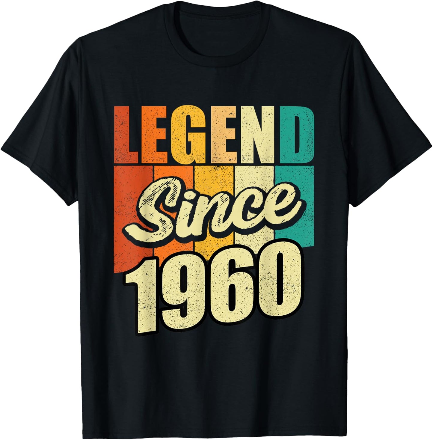 Legend Since 1960 Year of Birth Birthday Bday Party T-Shirt - T-Shirt | Black