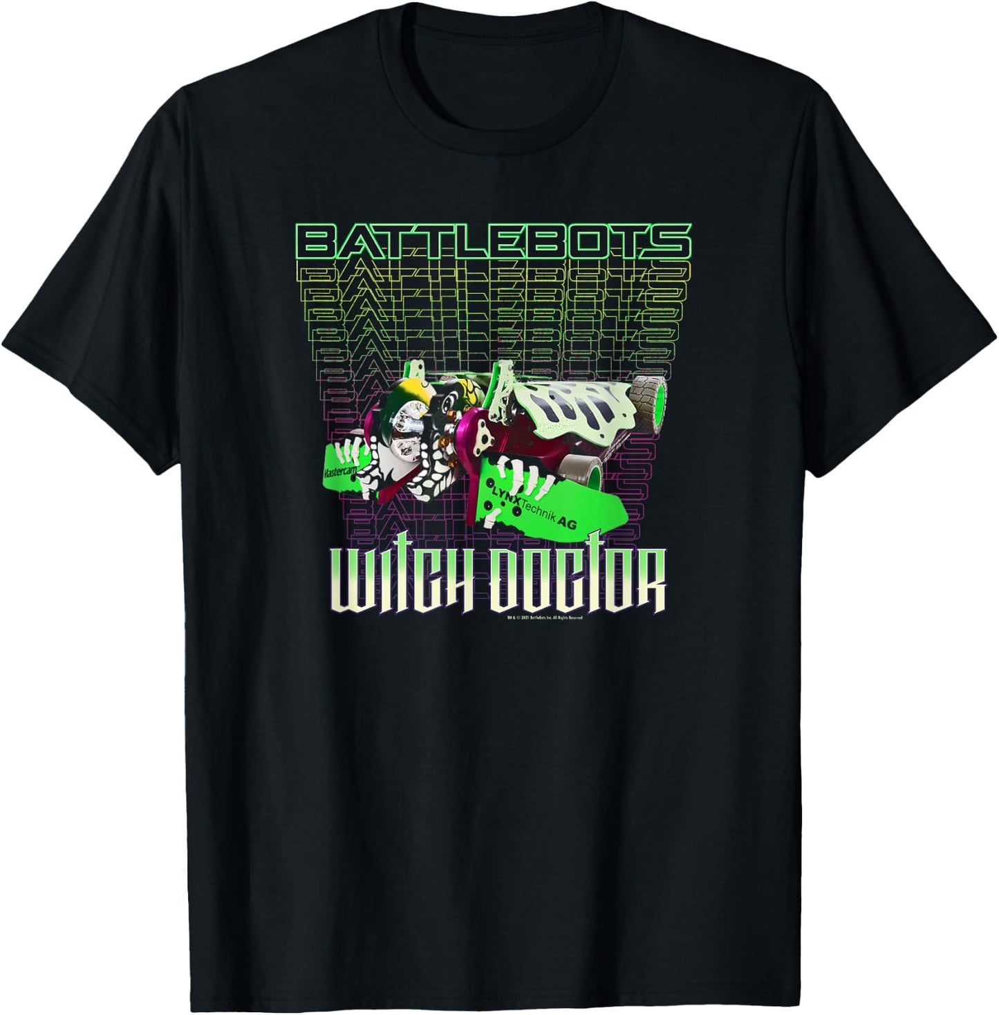 BattleBots Robot Witch Doctor Logo Stack T-Shirt - T-Shirt | Black