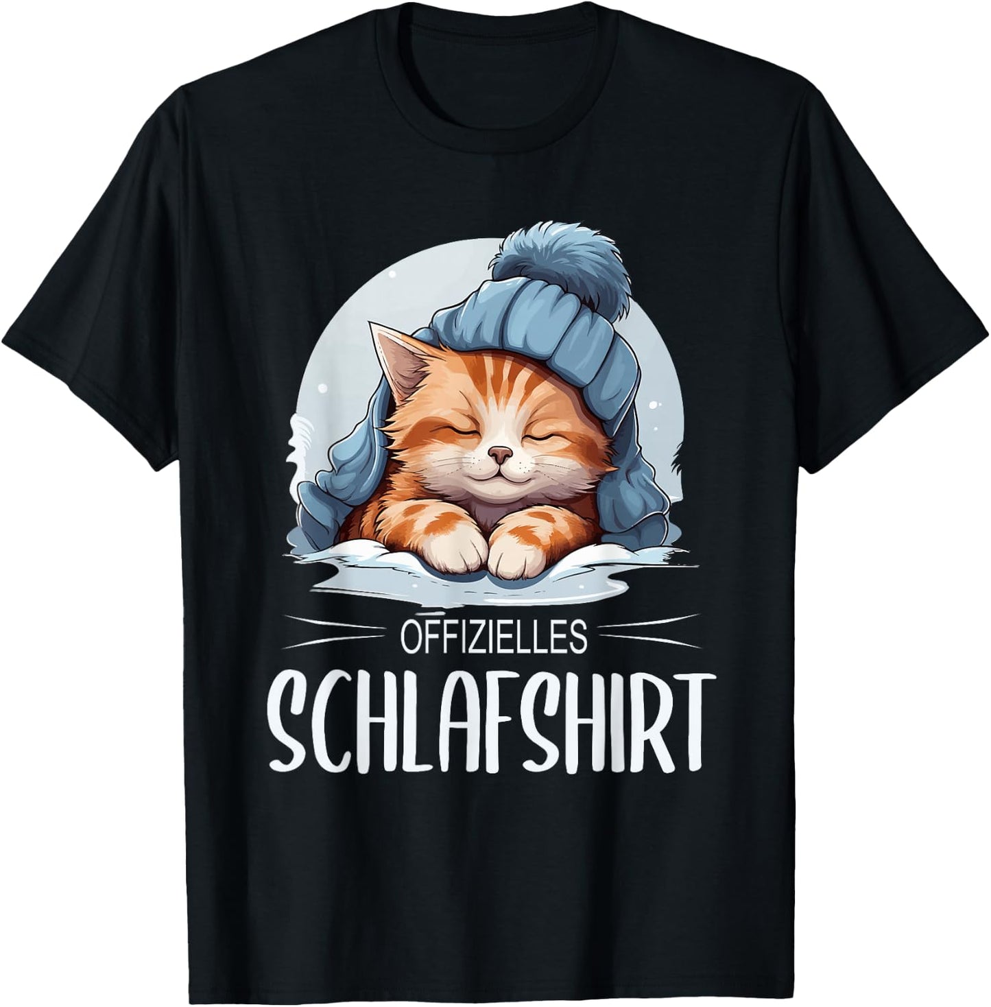 Official Sleep Shirt Kitten Pyjamas Cat , black T-Shirt - T-Shirt | Black