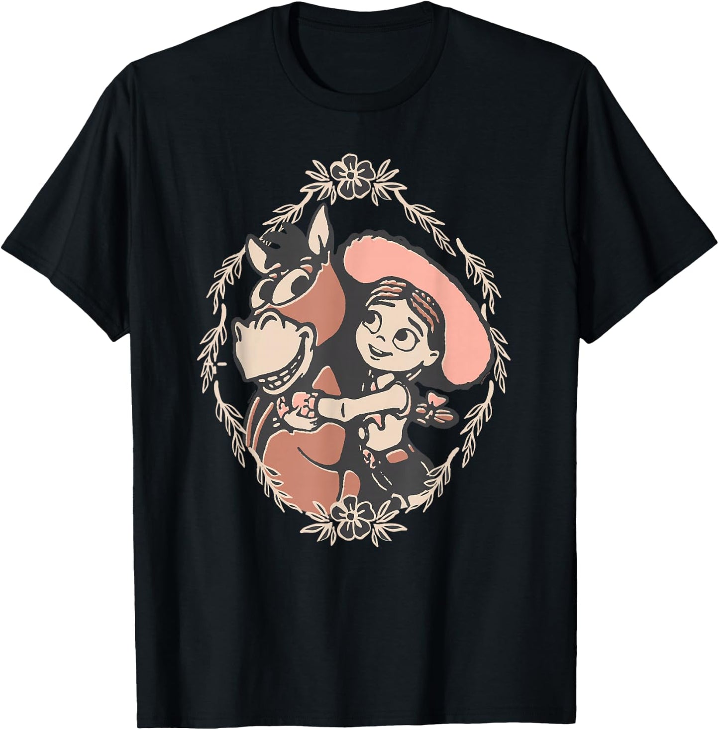 Disney and Pixar's Toy Story 5 Jessie Hugging Bullseye T-Shirt - T-Shirt | Black