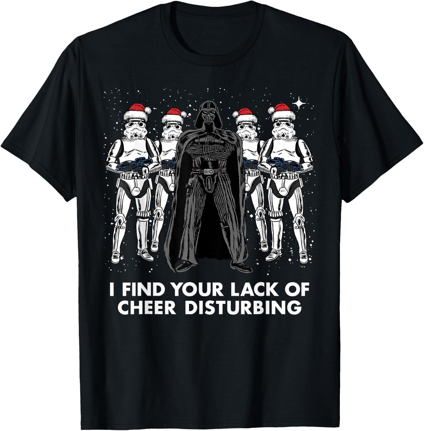 Star Wars Vader Trooper Lack Cheer Christmas Graphic T-Shirt - T-Shirt | Black