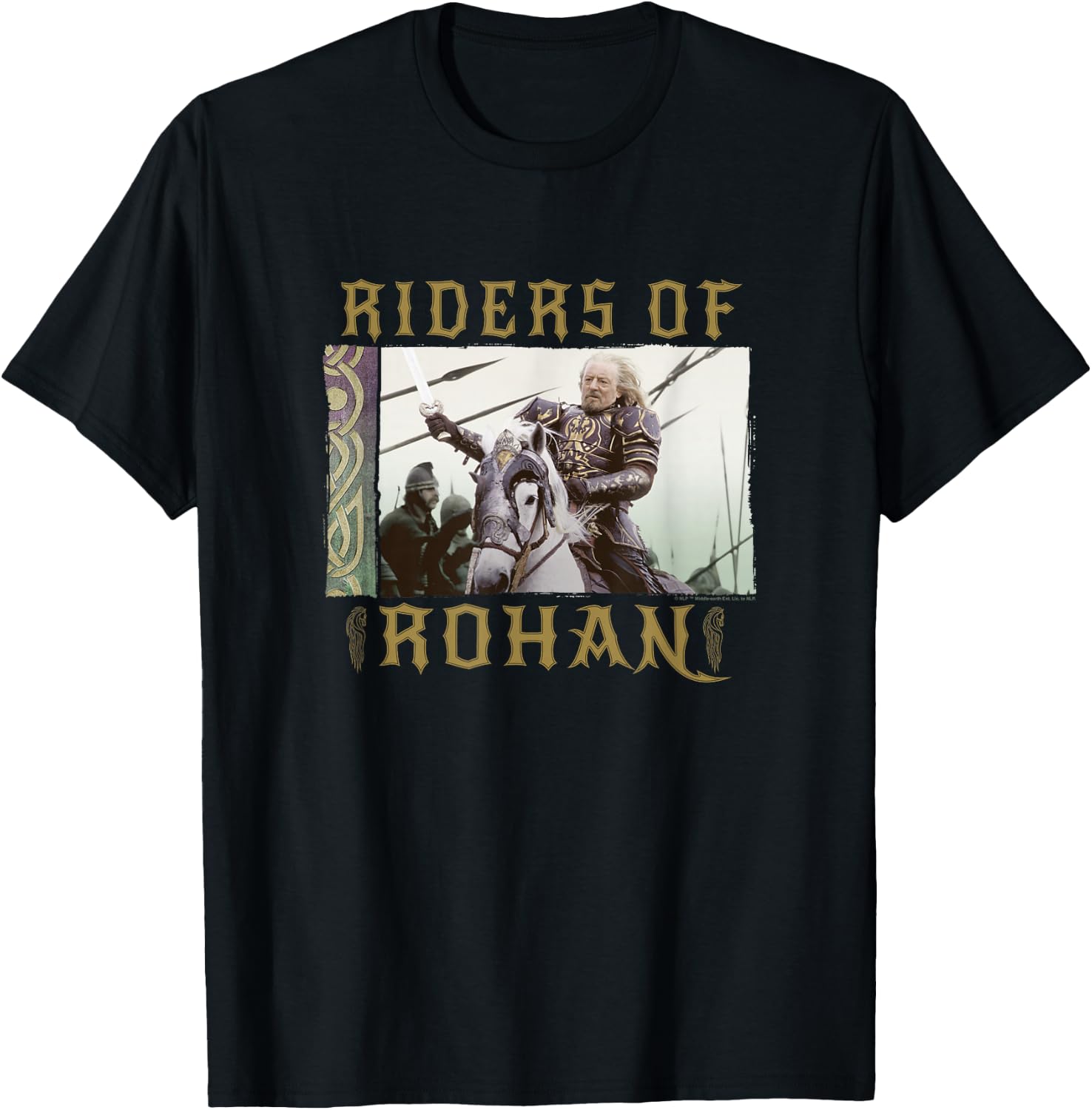 The Lord of The Rings Riders of Rohan Théoden Movie Panel T-Shirt - T-Shirt | Black