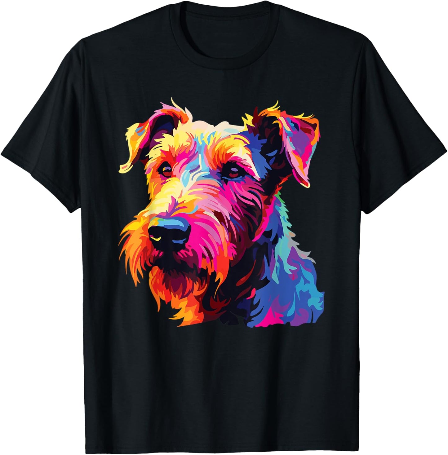 Watercolor Colorful Irish Terrier Dog Men Women Kids T-Shirt - T-Shirt | Black