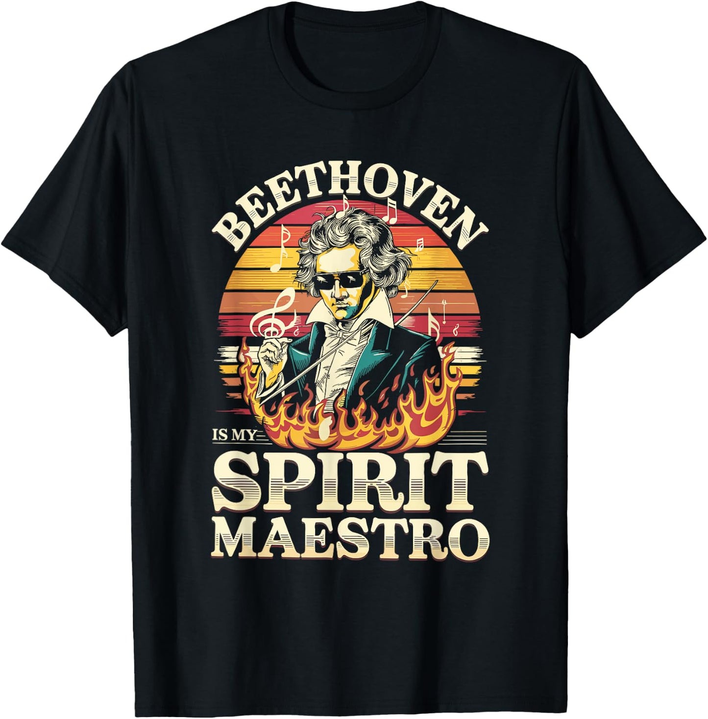 Ludwig Van Beethoven Spirit Maestro, Funny Classical Music T-Shirt - T-Shirt | Black