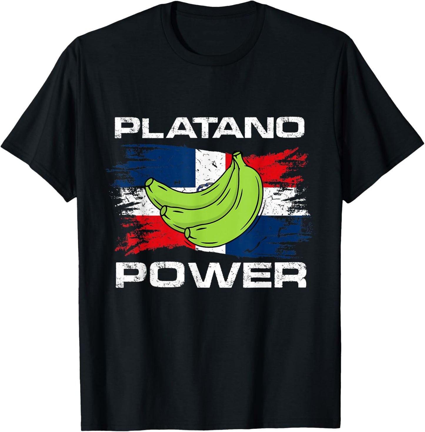 platano power dominican republic flag Design T-Shirt - T-Shirt | Black