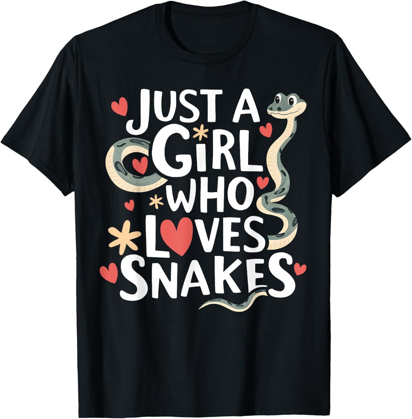 Girl Who Loves Snakes I Woman Snake Handler T-Shirt - T-Shirt | Black