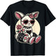 Gothic Kawaii Bunny with Heart Glasses T-Shirt - T-Shirt | Black