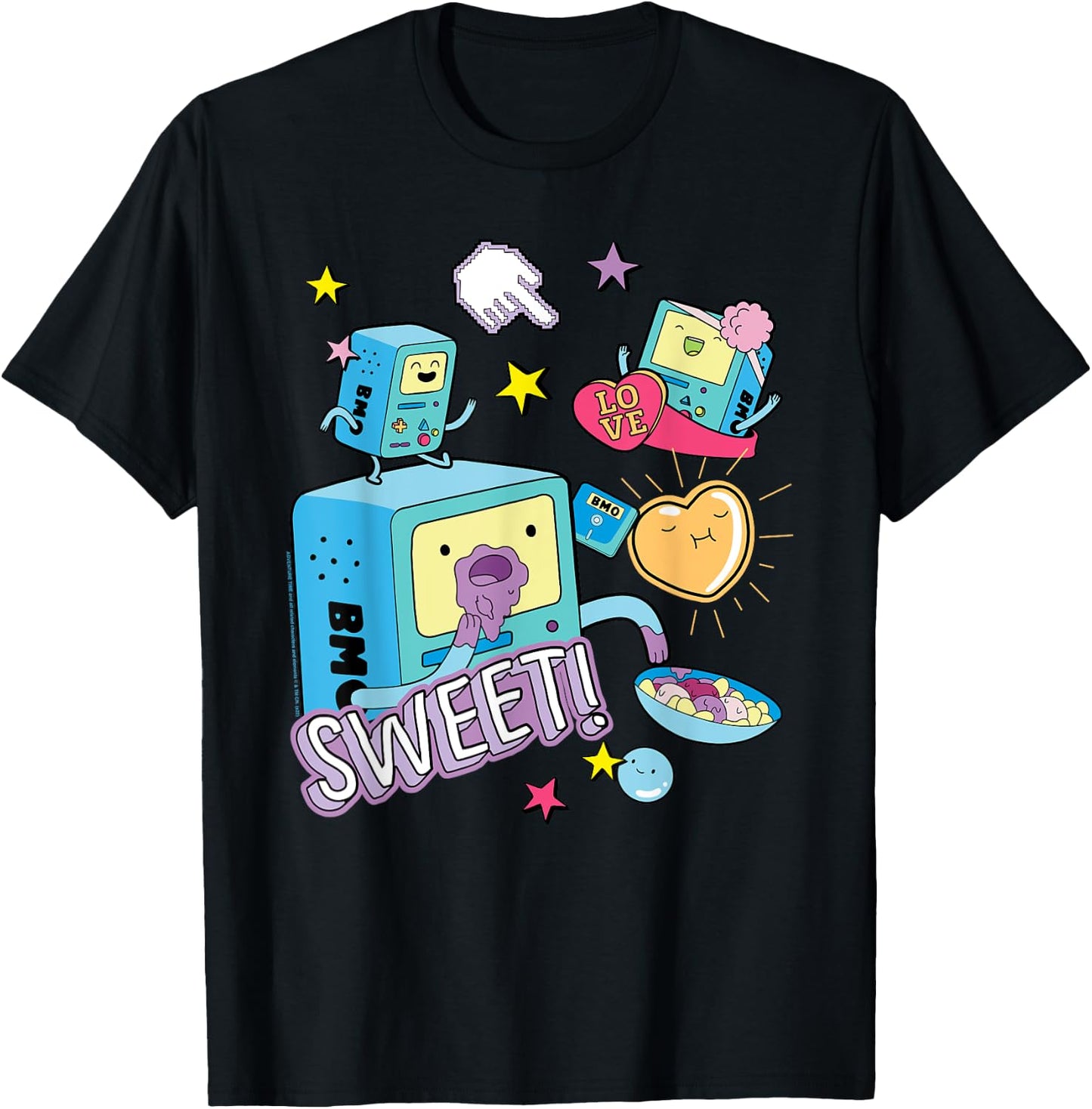 Cartoon Network Adventure Time BMO Sweet , black T-Shirt - T-Shirt | Black