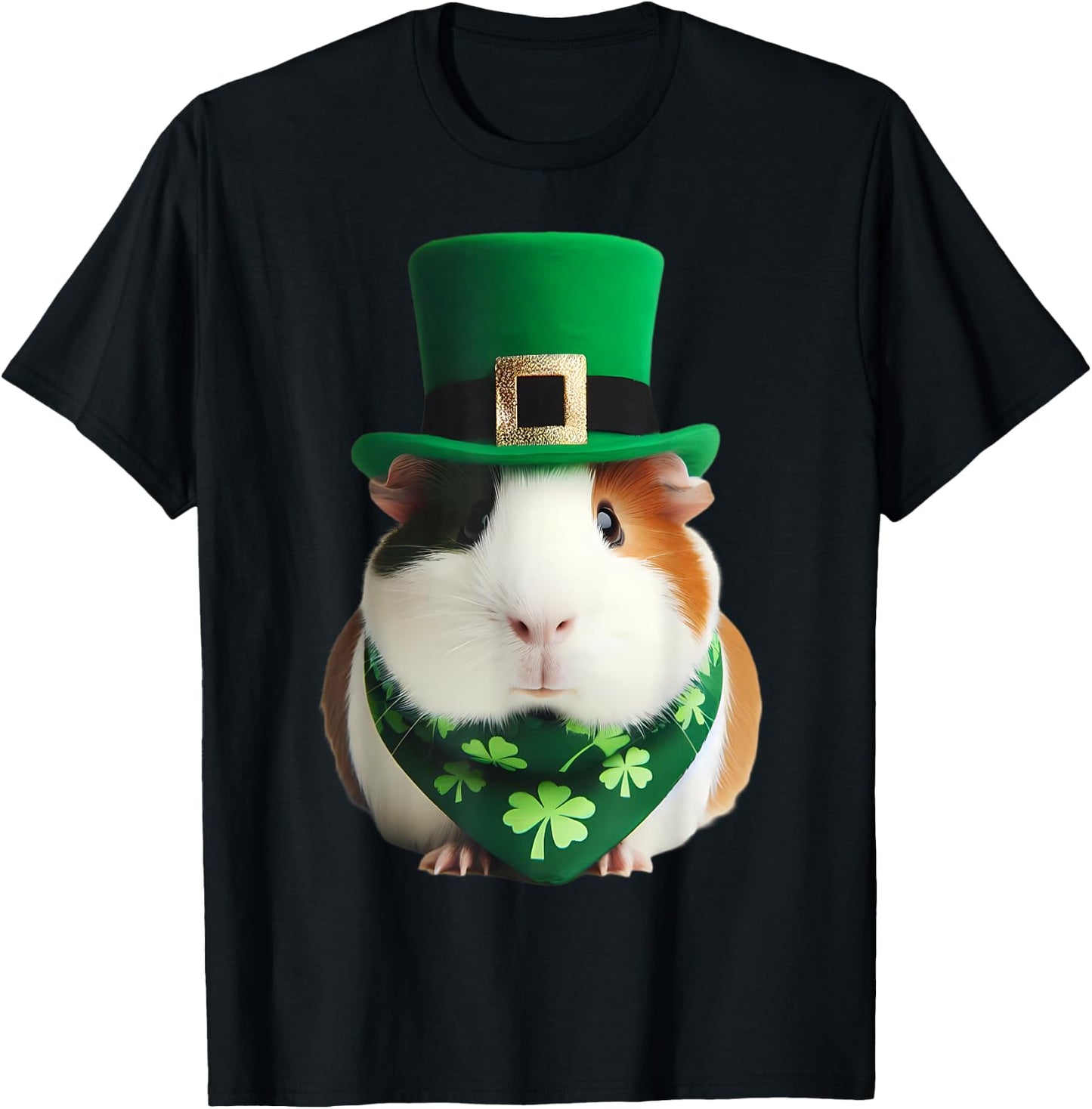 St Patrick's Day Guinea Pig Pet Owner Lover Cute Irish Green T-Shirt - T-Shirt | Black