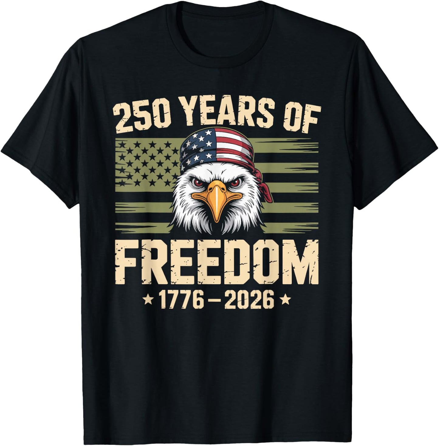 250 Years USA 1776-2026 250th Birthday America 4th July T-Shirt - T-Shirt | Black