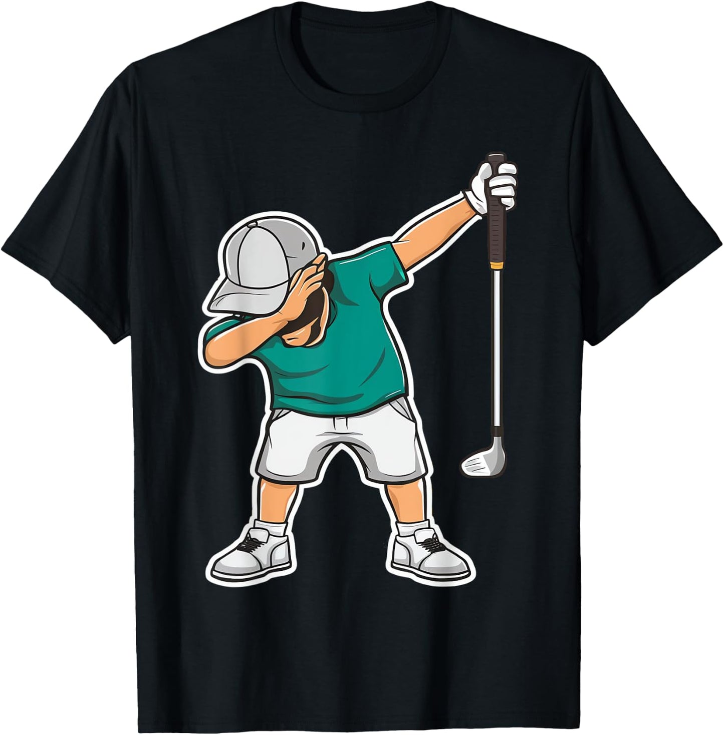 Dabbing Golf Player Golfer Golf Funny Kids Boys Dab Dance , Black, S T-Shirt - T-Shirt | Black