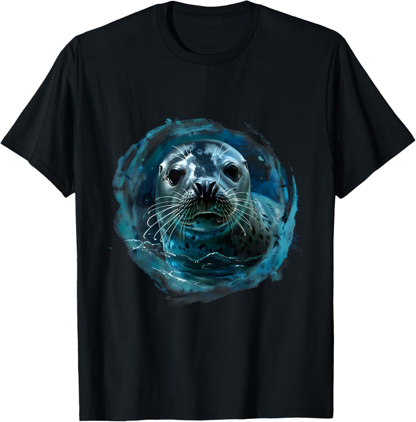 Seal Ocean Sea Seal Motif Sea Ocean Animal Marine Mammal T-Shirt - T-Shirt | Black