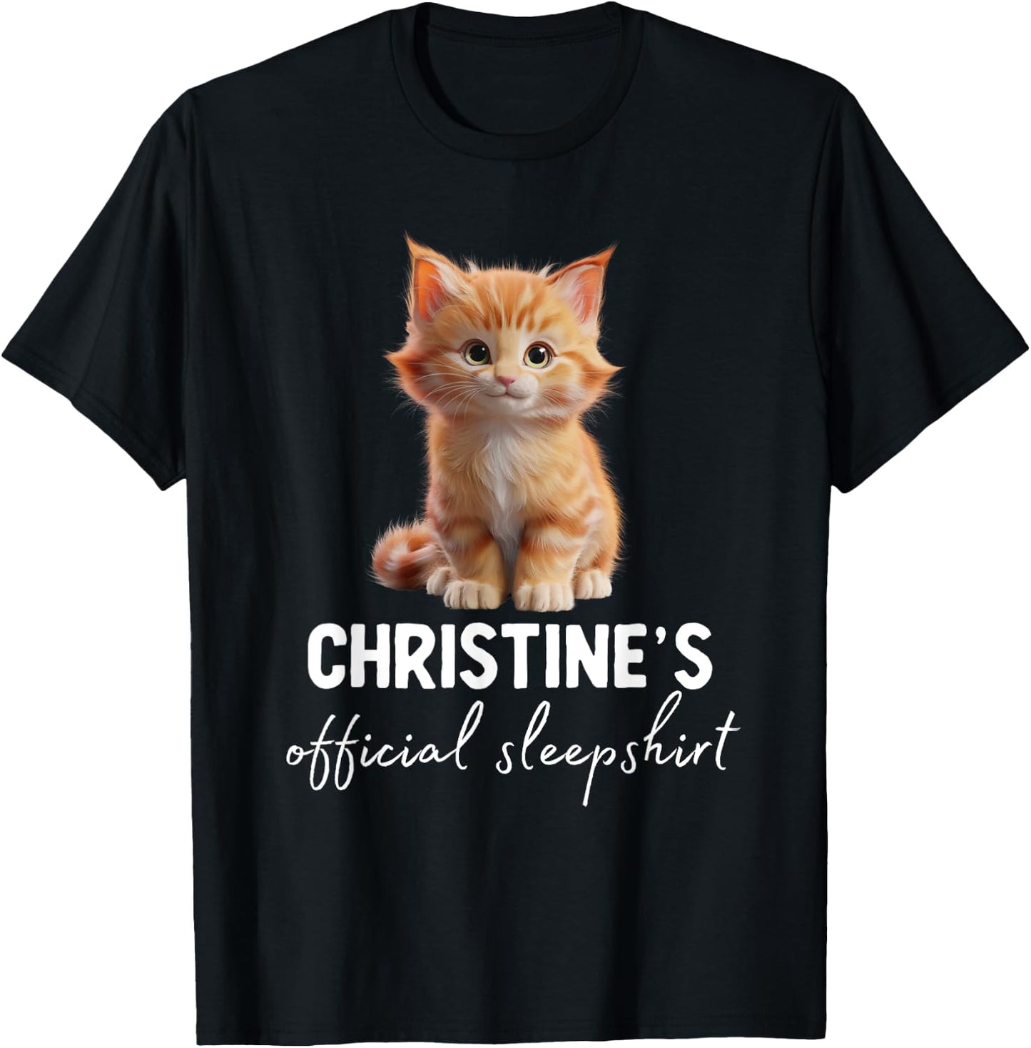 CHRISTINE'S Official Cat Sleepshirt Pyjama T-Shirt - T-Shirt | Black