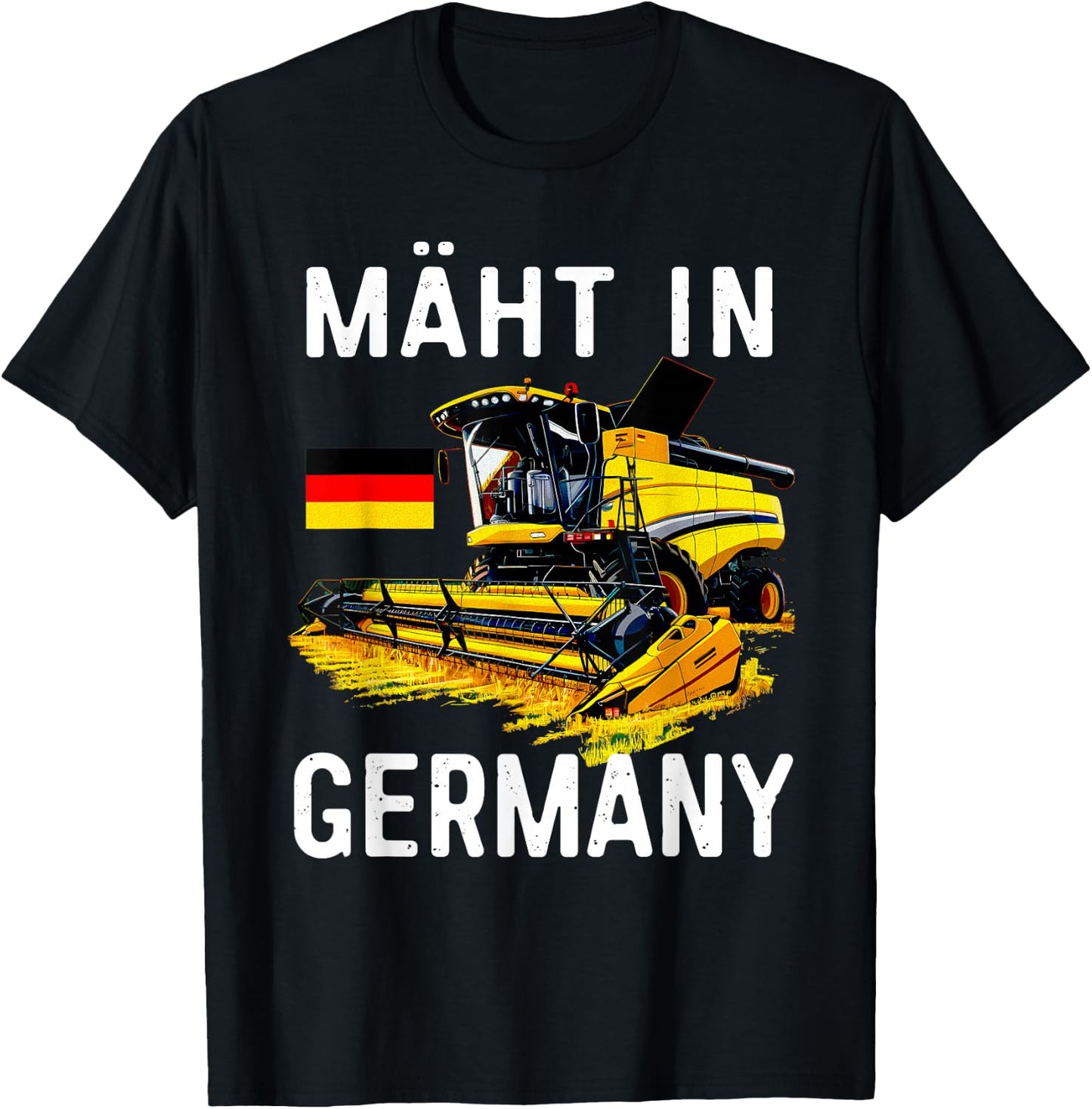 with Combine Harvesting in Germany Agriculture, gray T-Shirt - T-Shirt | Black