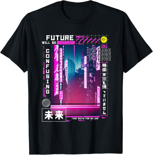 Tokyo Cyberpunk Vaporwave in Japanese Retro Vibes Aesthetic T-Shirt - T-Shirt | Black