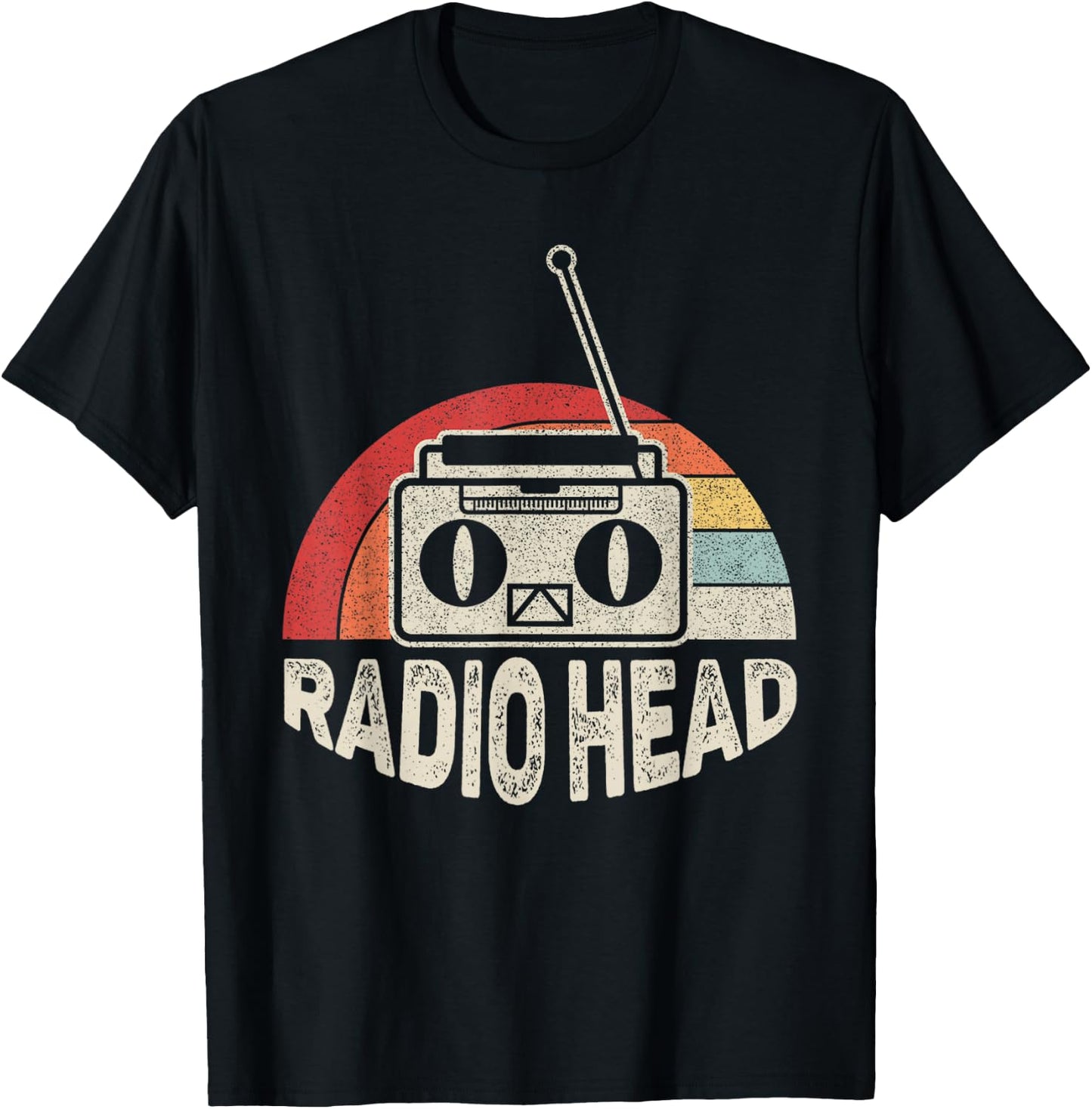 Vintage Retro Radio Head T-Shirt - T-Shirt | Black