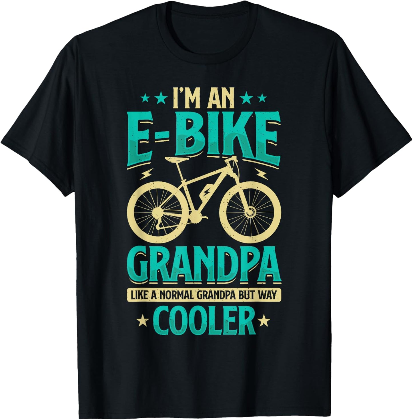 Never Underestimate An Old Guy On An E-Bike Biking T-Shirt - T-Shirt | Black