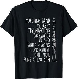 Marching Band Is Easy - Music Clarinet Player Clarinetist T-Shirt - T-Shirt | Black