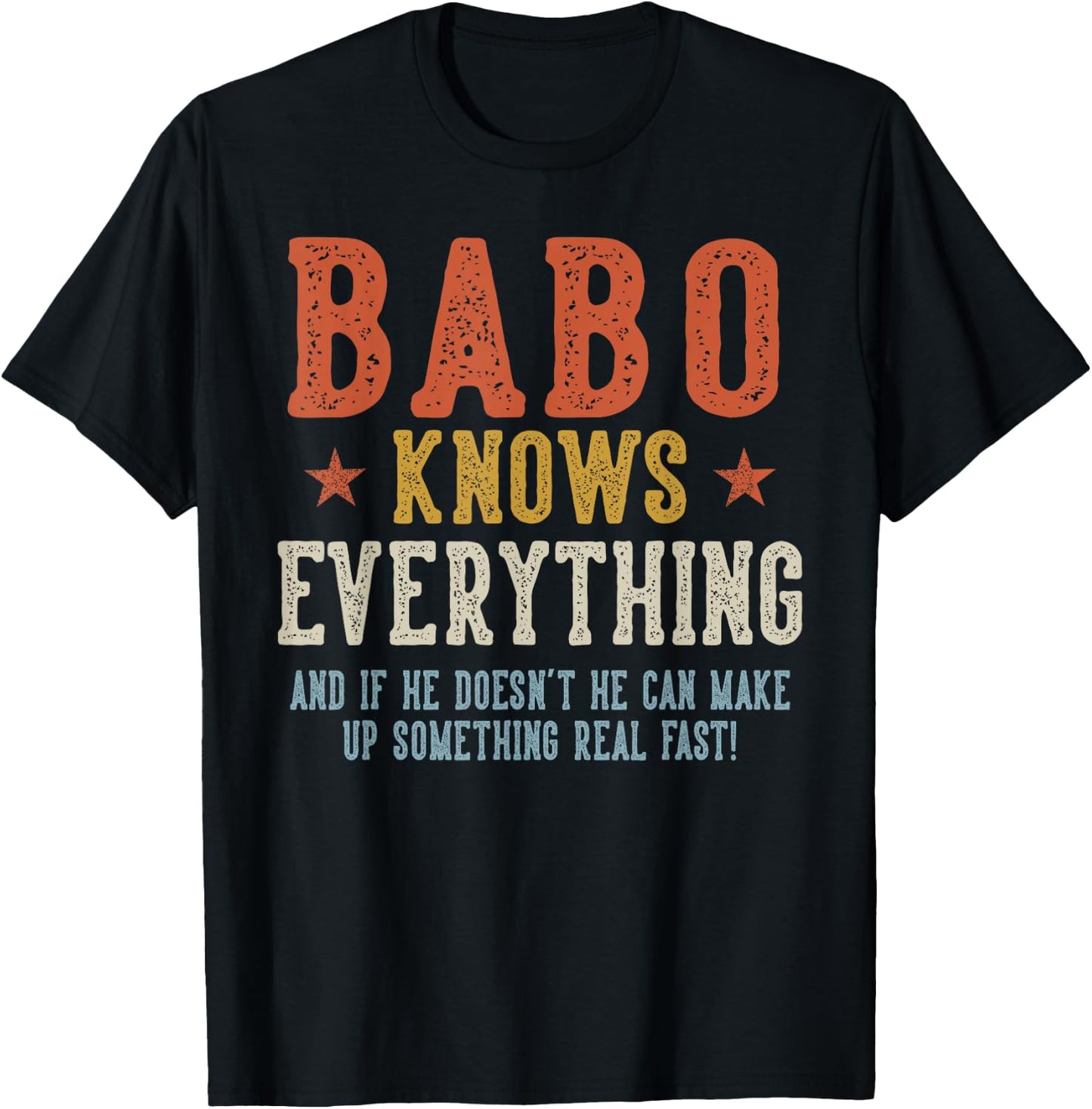 BABO Knows Everything Father's Day Retro Vintage T-Shirt - T-Shirt | Black