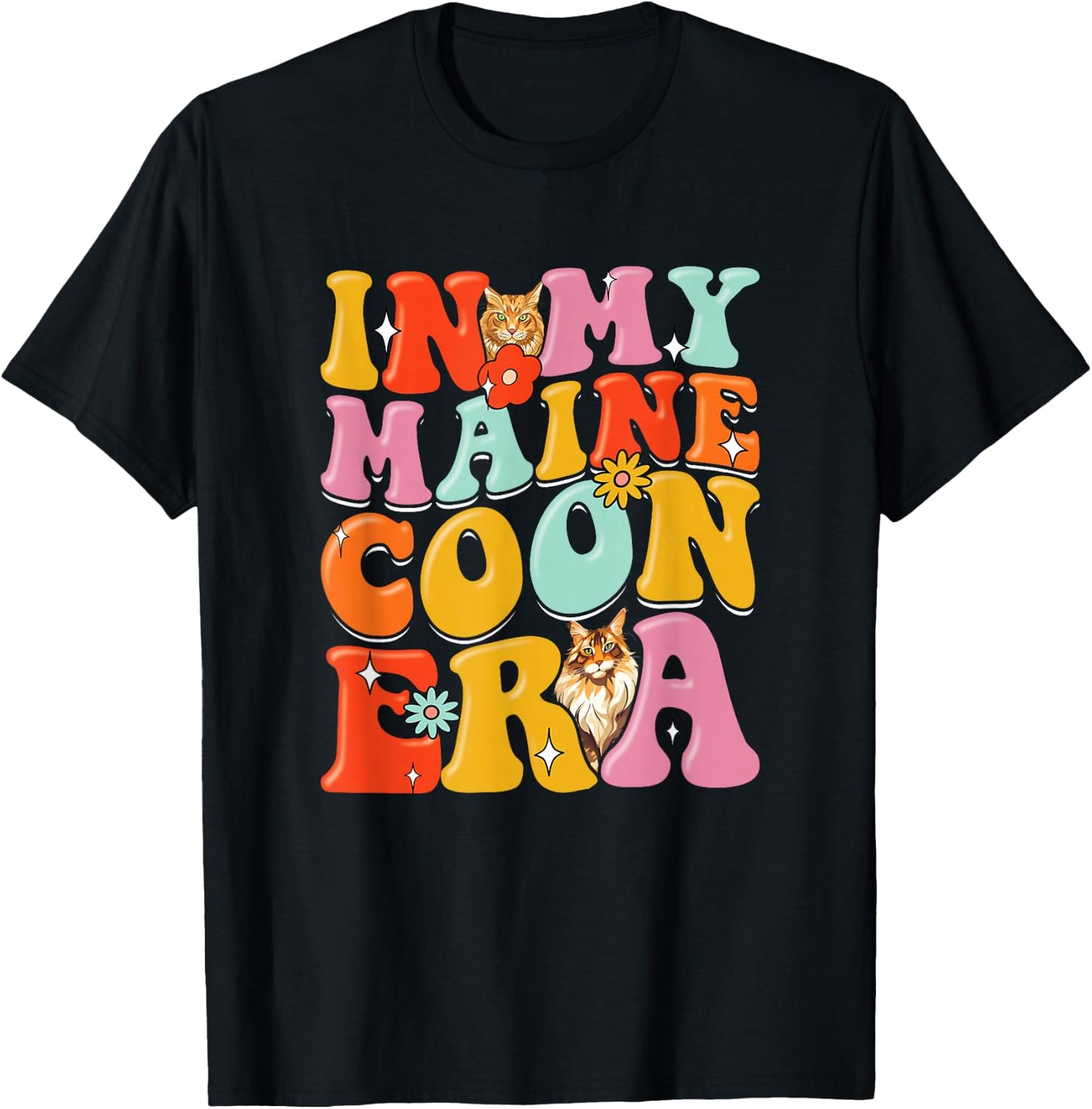 Funny Maine Coon Lover Kitten Owner Cute Maine Coon Cat T-Shirt - T-Shirt | Black