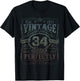Vintage 1991 Limited Edition Shirt 34 year old 34th Birthday T-Shirt - T-Shirt | Black