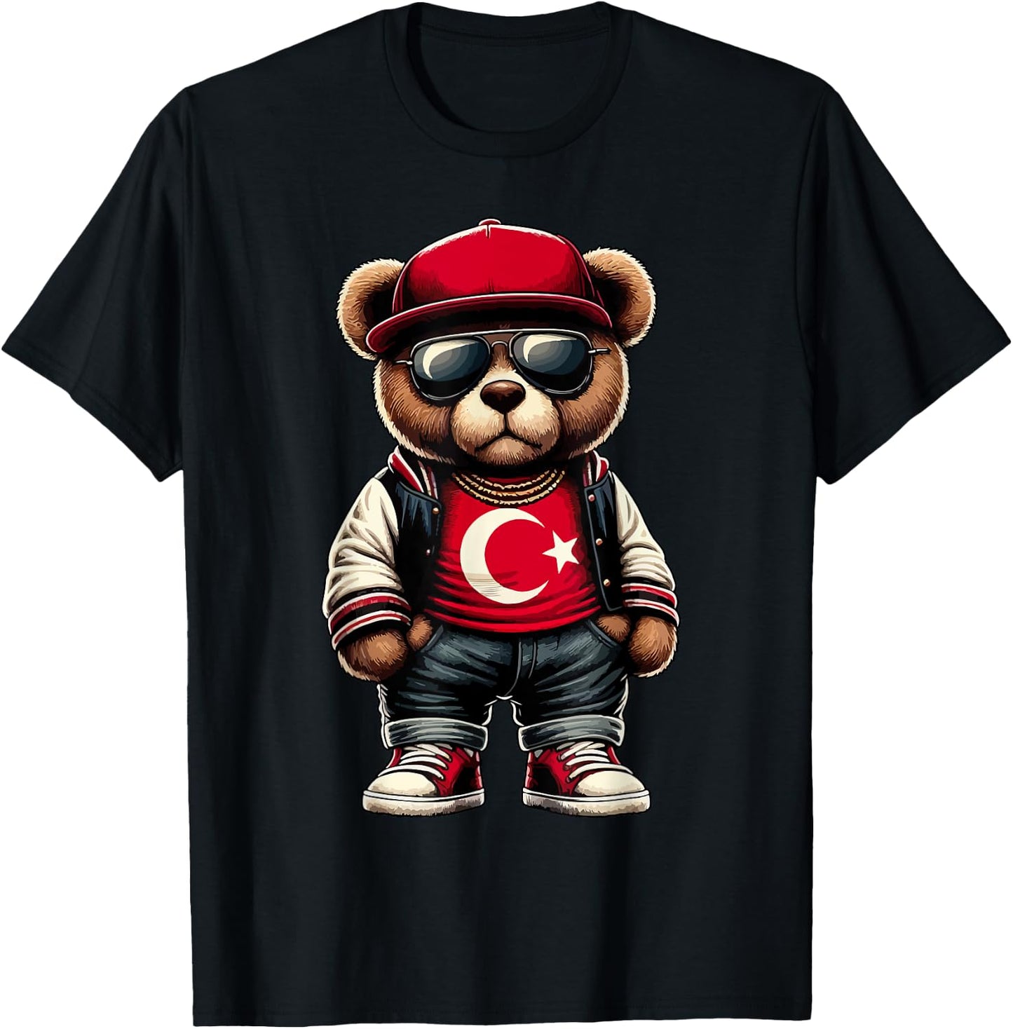 Cool Türkischer Teddybär Türkei Flagge Outfit Street Grafik T-Shirt - T-Shirt | Black
