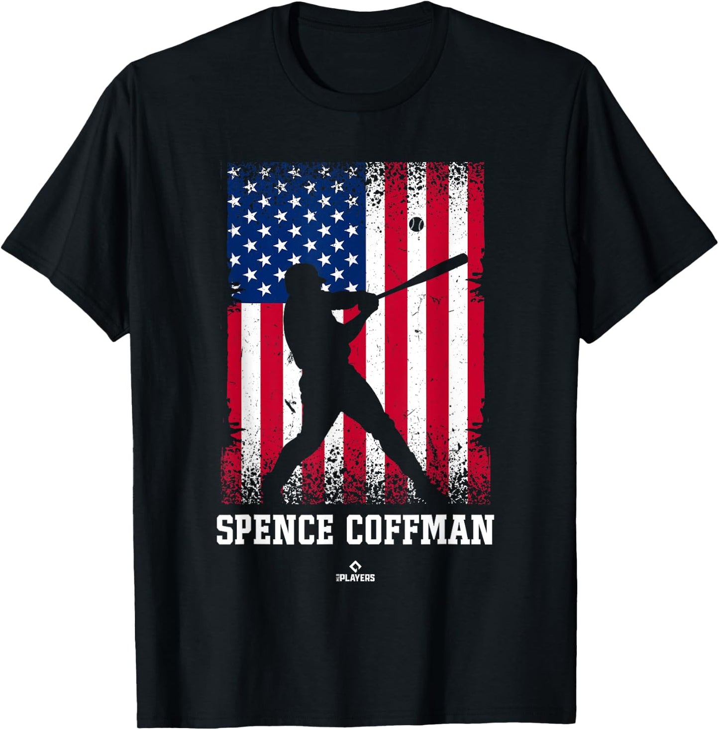 American Flag Swing Spence Coffman Prospect Baseball Fan T-Shirt - T-Shirt | Black