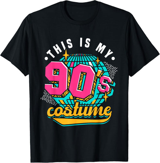 90s Fashion This Is My 90s Costume Retro Aesthetic T-Shirt - T-Shirt | Black
