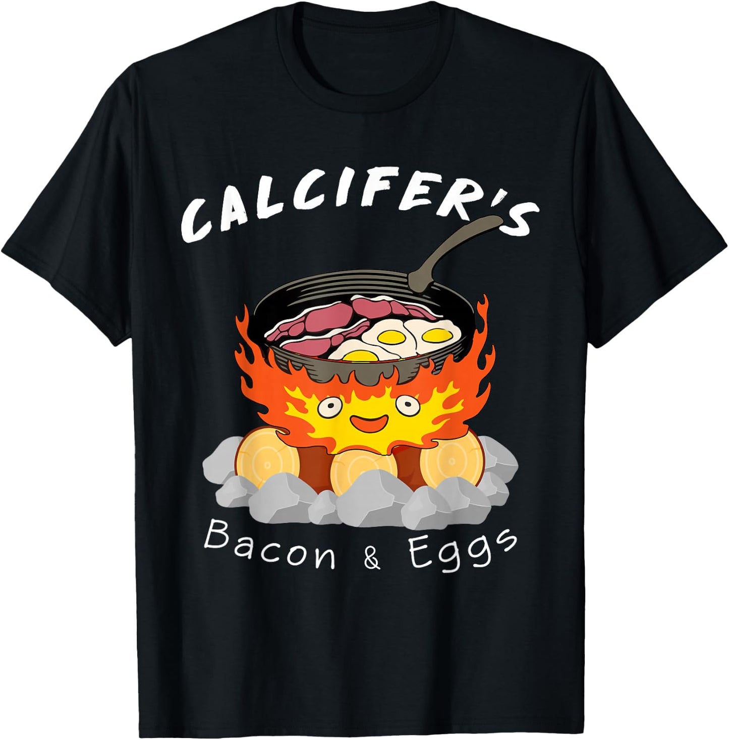 Food lover, Calcifer's bacon and egg Cook T-Shirt - T-Shirt | Black