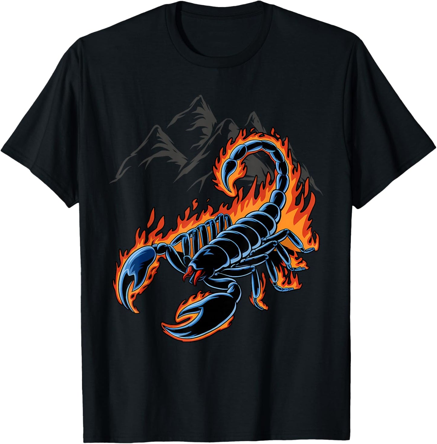 Scorpion Insect Arachnid Cool Fiery Scorpio Design Graphic T-Shirt - T-Shirt | Black