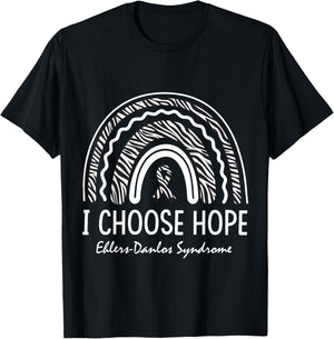Ehlers-Danlos Syndrome EDS awareness zebra rainbow support T-Shirt - T-Shirt | Black