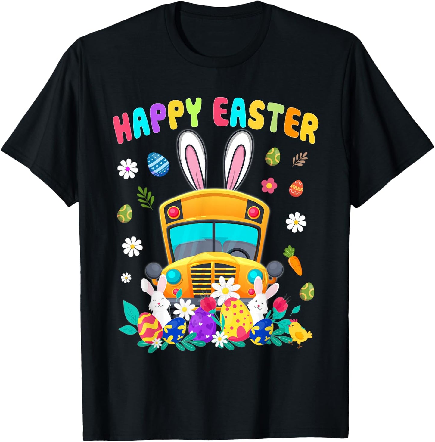 School Bus Driver Happy Easter T-Shirt - T-Shirt | Black