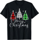 Christmas Tree Buffalo Plaid Red White Green Light Family T-Shirt - T-Shirt | Black
