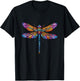 Colorful Dragonfly Splendor T-Shirt - T-Shirt | Black
