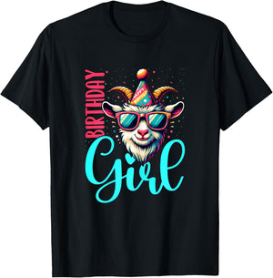 Birthday Girl GOAT GOAT Shirt for Birthday GOATS T-Shirt - T-Shirt | Black