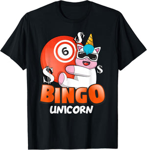 Bingo Unicorn Casino Gambling Lottery Bingo Women T-Shirt - T-Shirt | Black