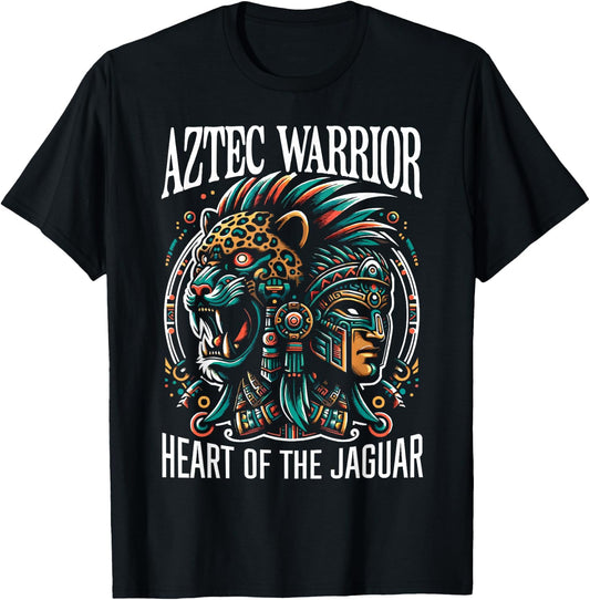 Aztec Jaguar Warrior Aztec Culture Mayan Indigenous T-Shirt - T-Shirt | Black