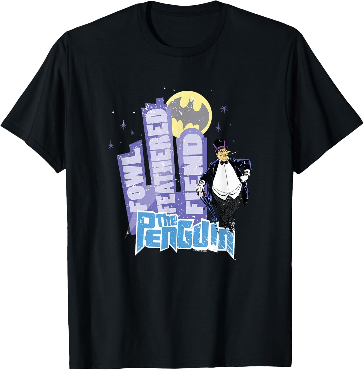 Batman Vintage Penguin Fowl Feathered Fiend Comic Icon T-Shirt - T-Shirt | Black
