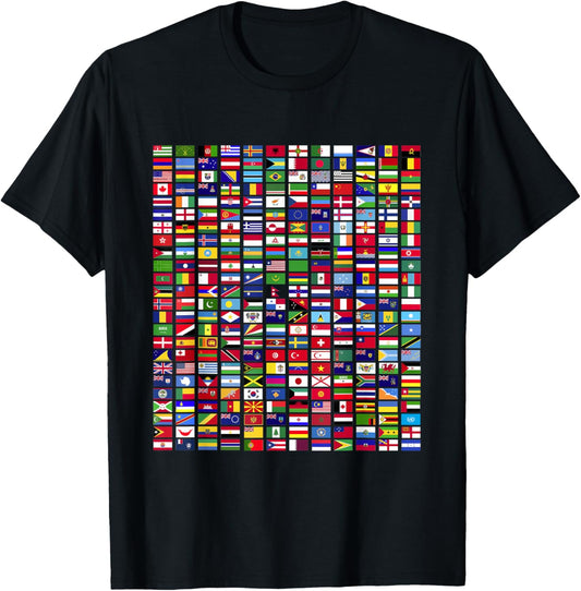 Flags of the Countries around the World International 287 T-Shirt - T-Shirt | Black