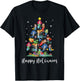 Mermaid Christmas Tree Happy Holiwaves Mermaid Lover Women T-Shirt - T-Shirt | Black