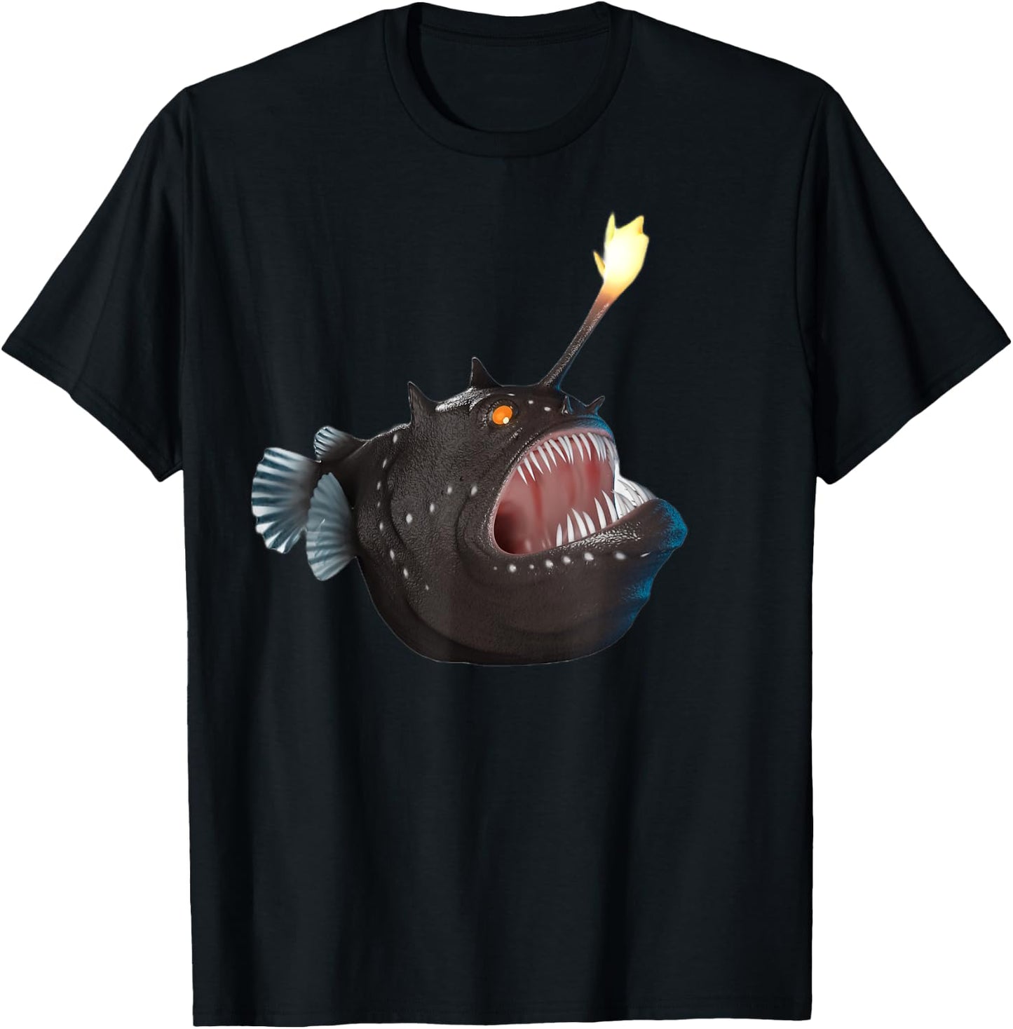 realistic Anglerfish Creatures Deep Sea Monster Angler Fish T-Shirt - T-Shirt | Black