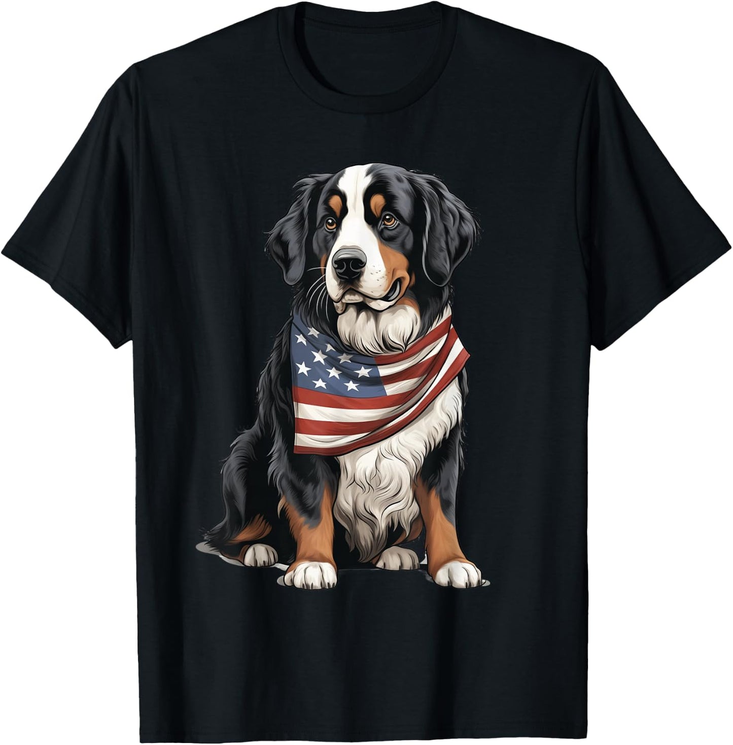 Berner US Flag Bernese Mountain Dog Owner Mom Dad Men Women T-Shirt - T-Shirt | Black