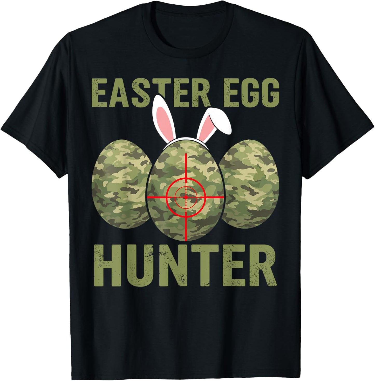 Easter Egg Hunter Camo Hunting Boys Girls Kids Toddler Funny T-Shirt - T-Shirt | Black