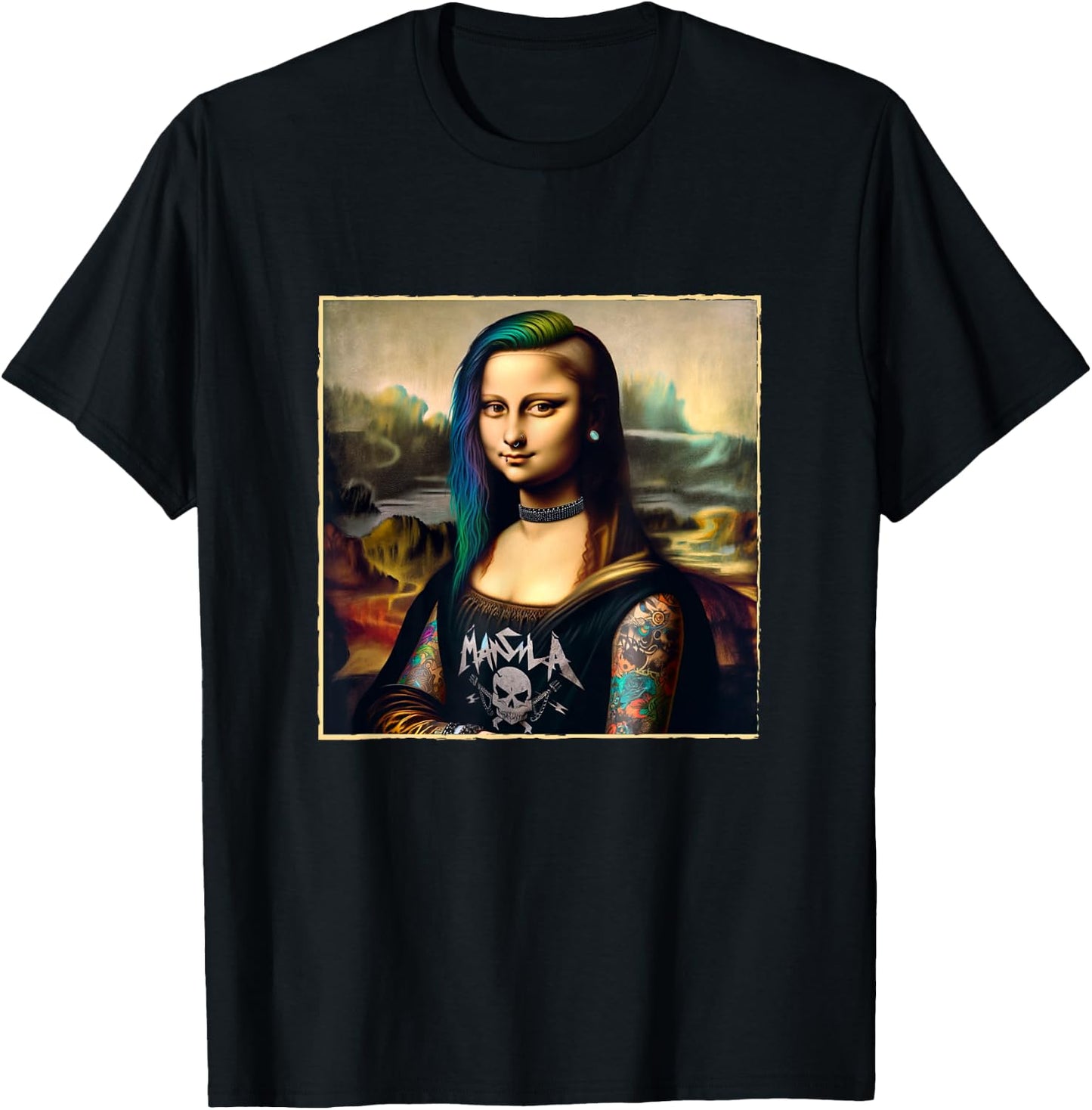 Graphic Design Metalcore Mona Lisa Bold Deathcore Vocalist , Black, S T-Shirt - T-Shirt | Black