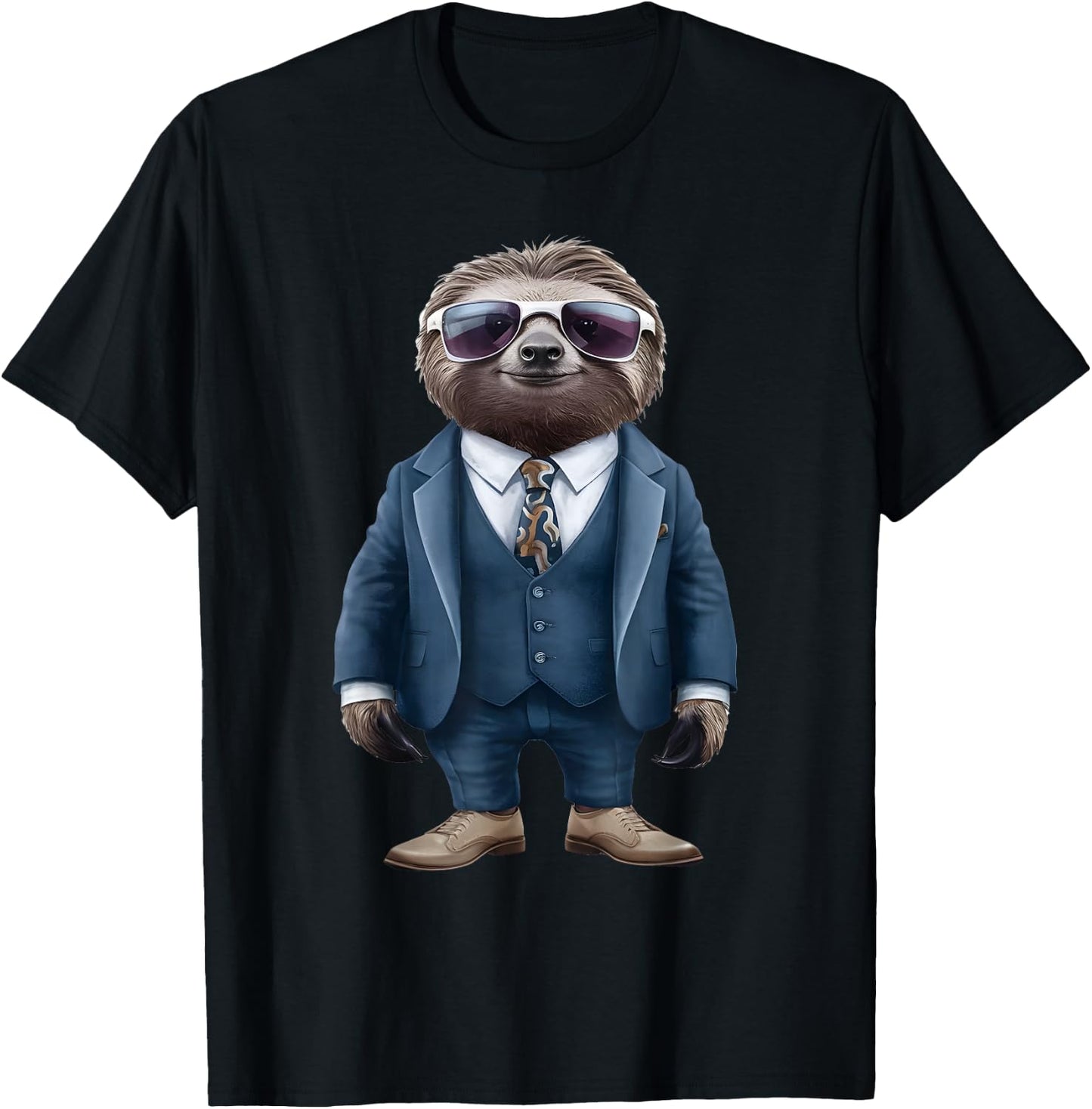 Sloth Men Woman Sloth In Suit Sloth T-Shirt - T-Shirt | Black