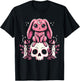 Gothic Hase Bunny Fledermaus auf Schädel Mond Goth T-Shirt - T-Shirt | Black